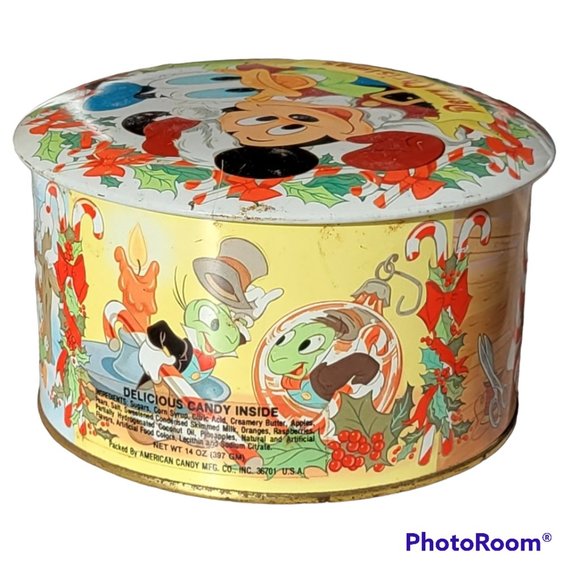 Vintage Walt Disney Christmas Mickey Mouse American Candy Tin Collectors - Picture 3 of 10